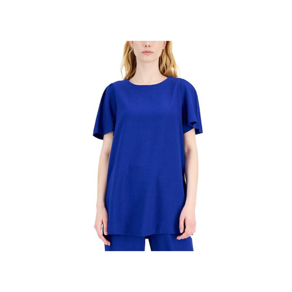 Alfani Short Sleeve Crinkle Top